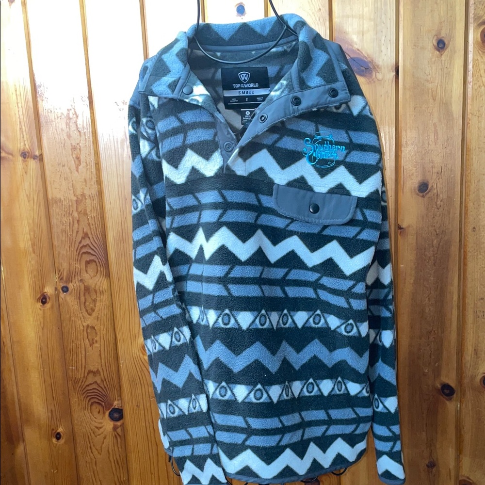Women’s Gray Patterned Jacket southern charm top of the world size small - Picture 1 of 4